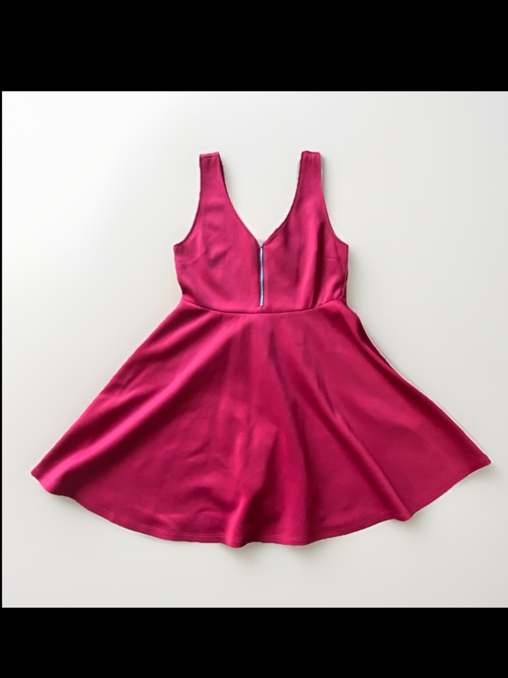 Forever 21 Vintage Red Mini Skater Dress Stretch Zipper Front Y2K